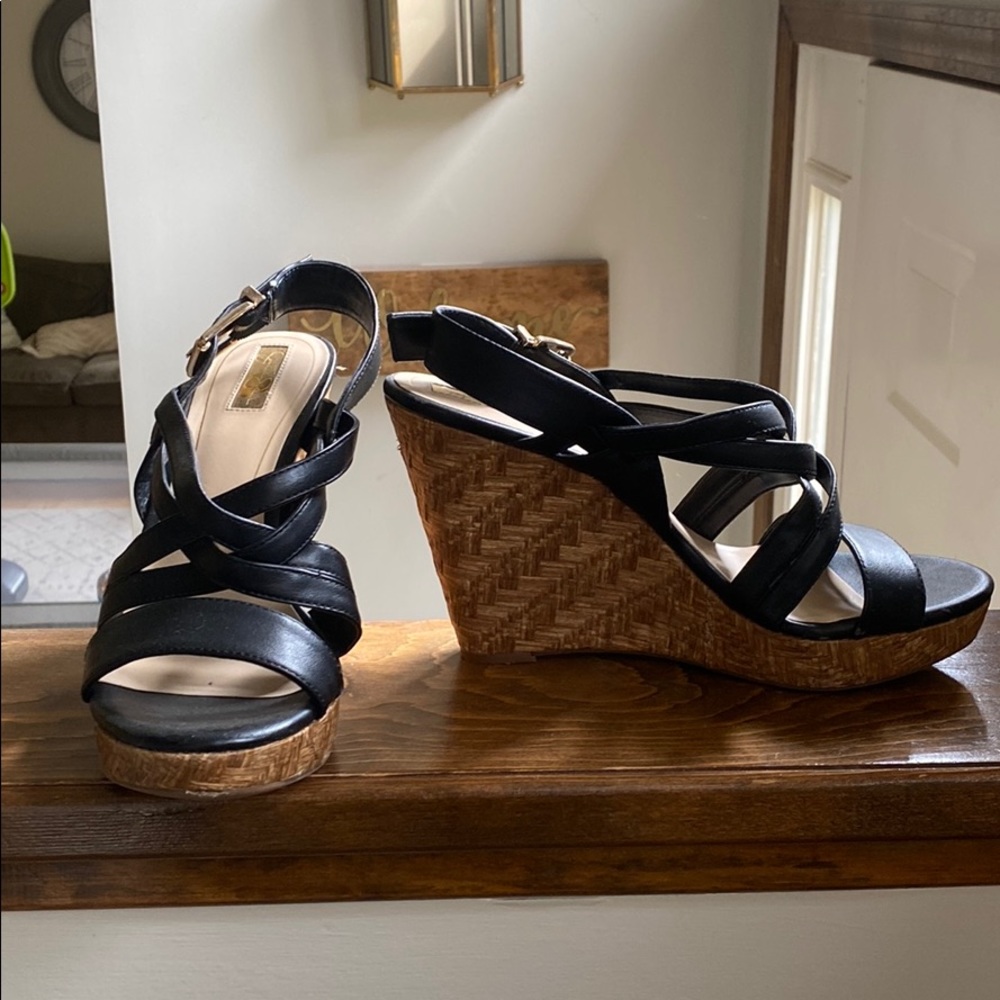 Jessica Simpson black wedge heel